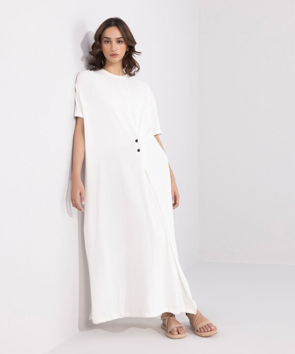 T-Shirt Dress with Button Detail